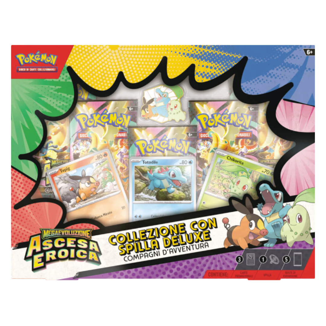 Pokémon Collezione con Spilla Deluxe Compagni d'Avventura dell'espansione Megaevoluzione - Ascesa Eroica