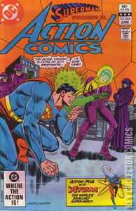 copertina del fumetto americano vintage 532 di superman's action comics del 1982 in lingua originale