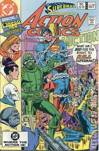 copertina del fumetto americano vintage 536 di superman's action comics del 1982 in lingua originale