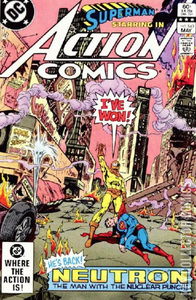 copertina del fumetto americano vintage 543 di superman's action comics del 1983 in lingua originale