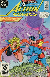 copertina del fumetto americano vintage 558 di superman's action comics del 1984 in lingua originale