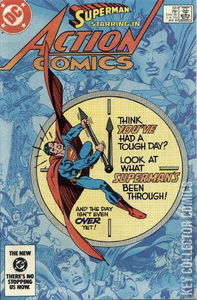 copertina del fumetto americano vintage 551 di superman's action comics del 1983 in lingua originale