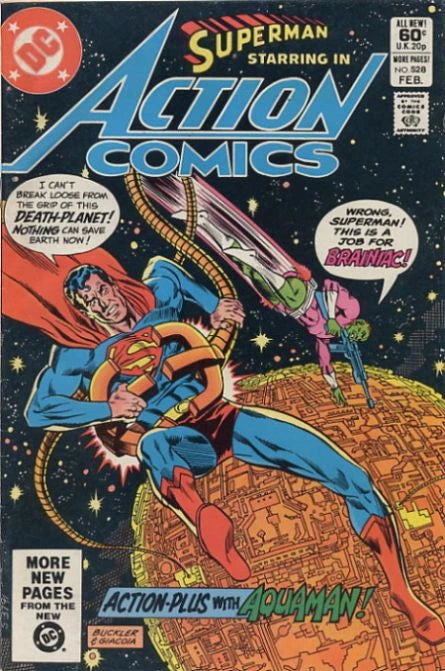 copertina del fumetto americano vintage 528 di superman's action comics del 1981 in lingua originale