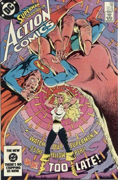 copertina del fumetto americano vintage 559 di superman's action comics del 1984 in lingua originale