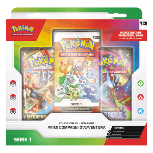Pokémon Collezione Illustrazione Primi Compagni d'Avventura