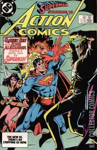 copertina del fumetto americano vintage 562 di superman's action comics del 1984 in lingua originale