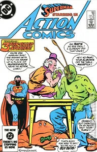 copertina del fumetto americano vintage 563 di superman's action comics del 1984 in lingua originale